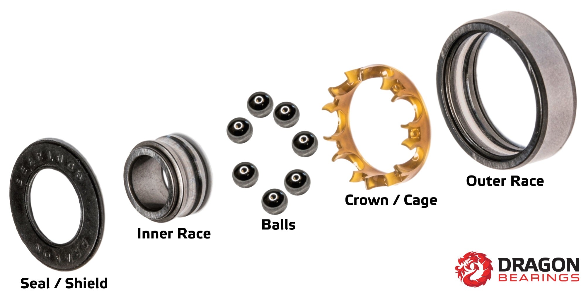 Fireball Dragon Skateboard Bearings Exploded View