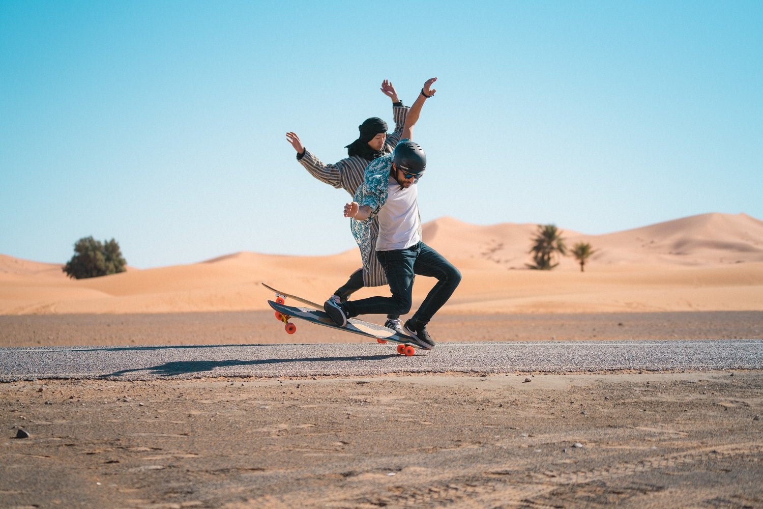 Loaded Tarab Longboard Manual in the Desert