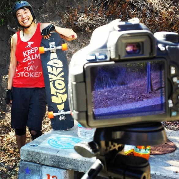 Nick Li making his sponsorship video.