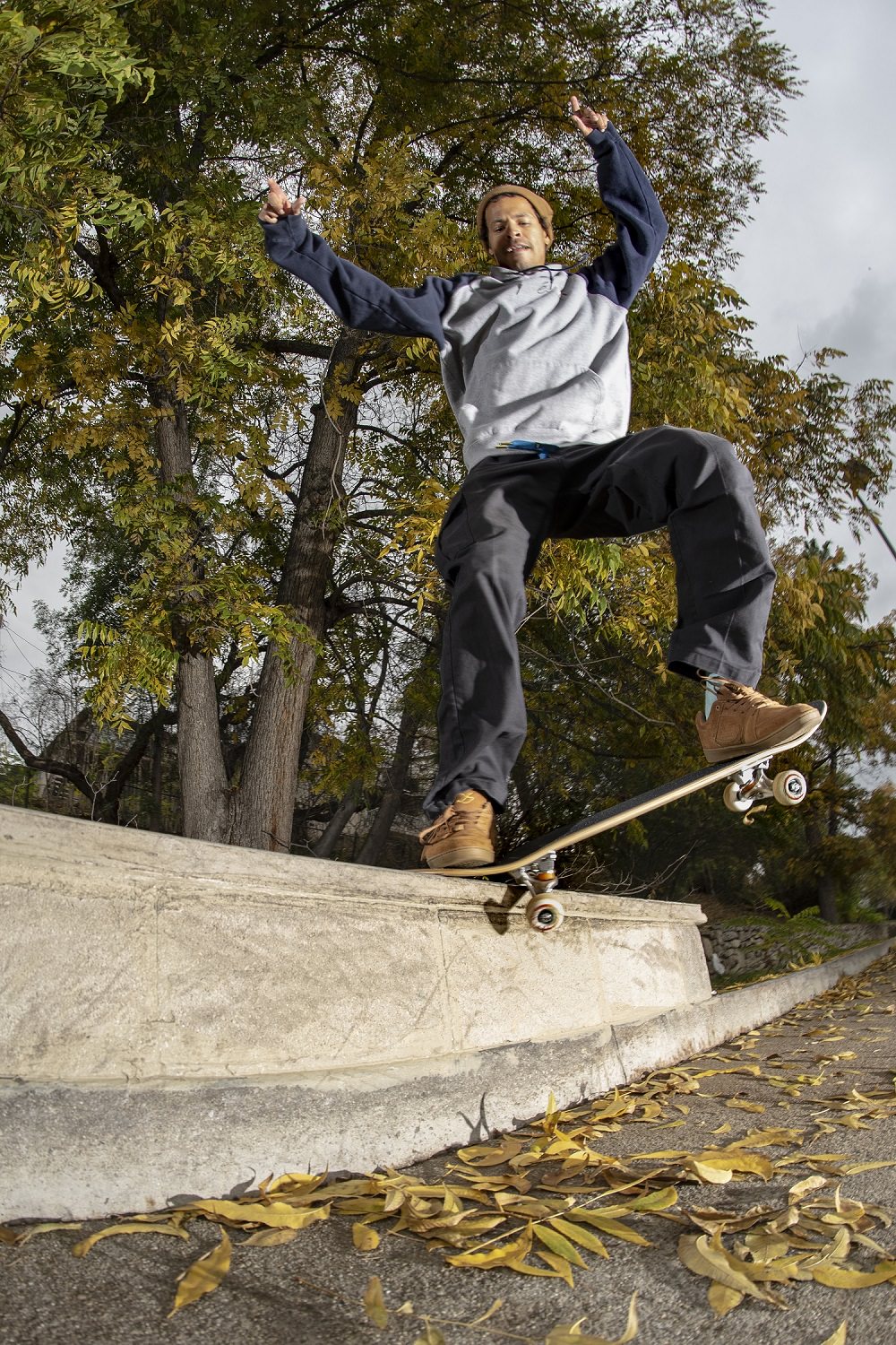 It's pretty easy to see where skateboarders have been waxing.