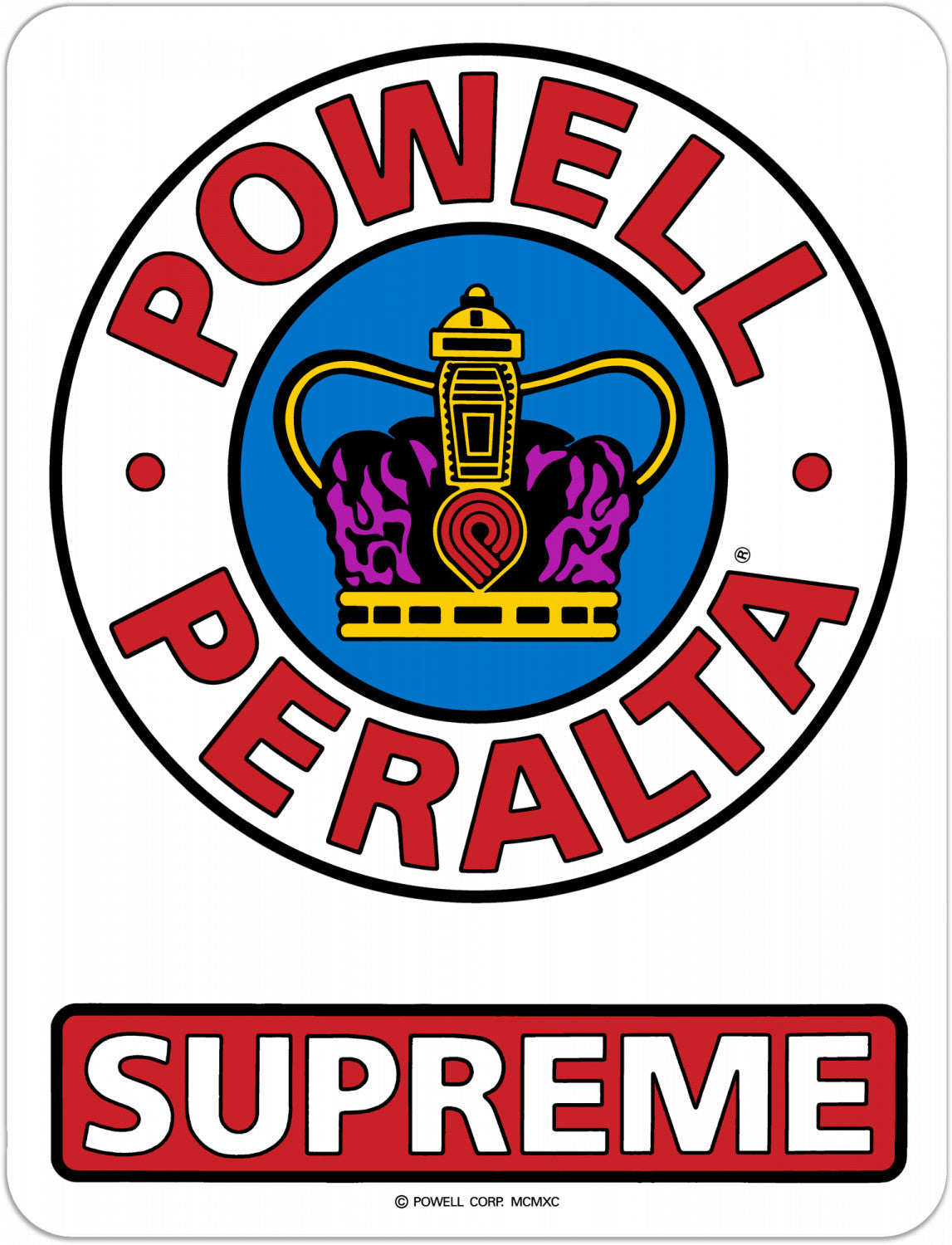 Powell-Peralta Supreme OG Sticker, Red/White/Blue, 6