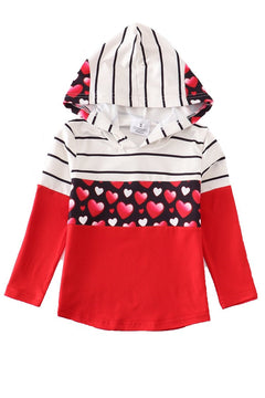 Girls Striped Heart hoodie