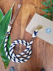 Nautical | Leather and Rope Leash - Wag Swag Brand Inc
