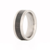 Custom Ebony Wood and Titanium Ring