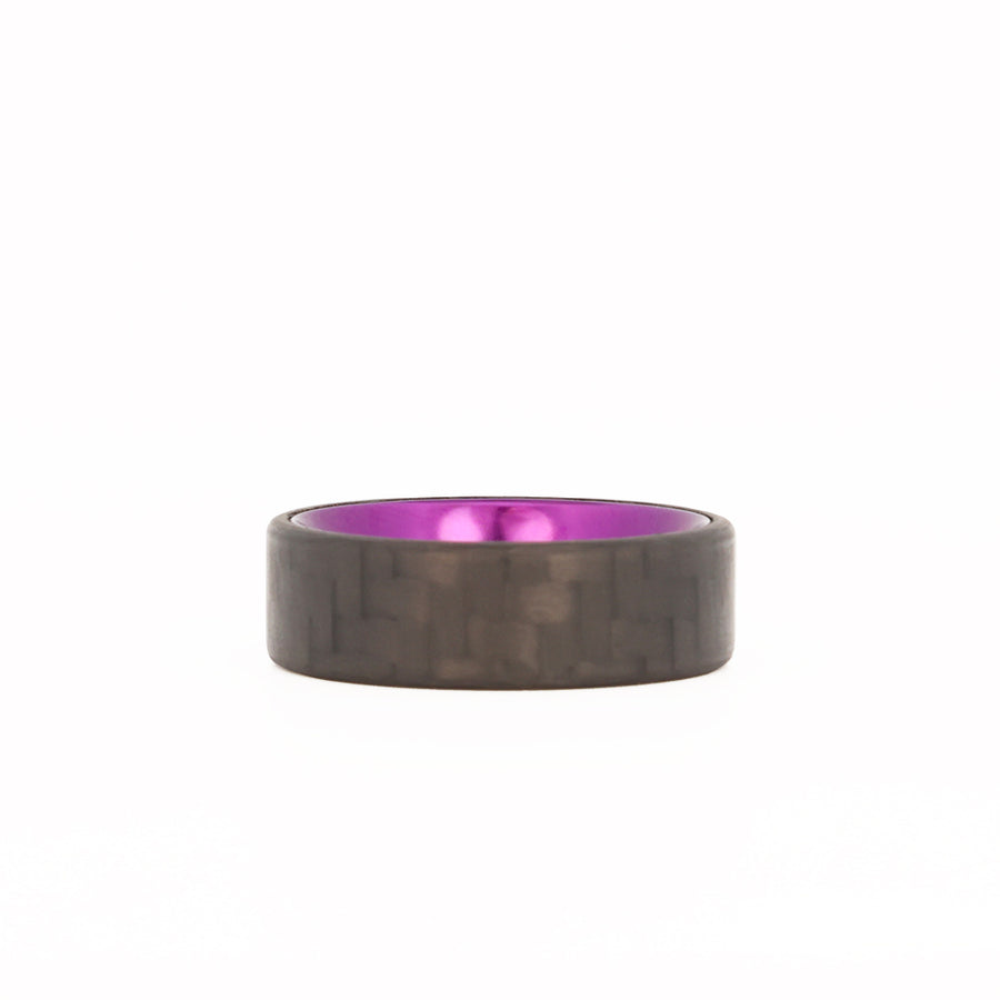 Carbon Fiber and Purple Aluminum Ring