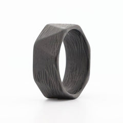 The Engineer Faceted Carbon Fiber Ring