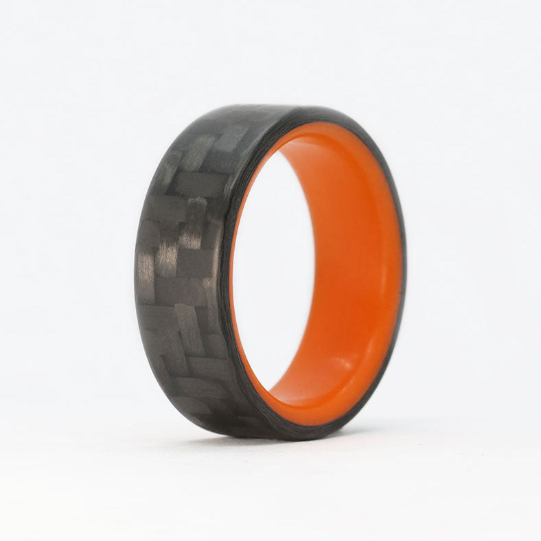 Glowing Carbon Fiber Ring In Orange