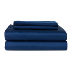 Navy Blue Percale Sheet Set