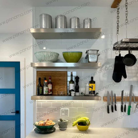 stainless steel kitchen shelves