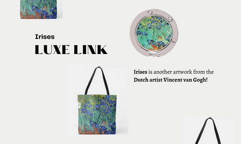 Irises is another artwork from the Dutch artist Vincent van Gogh Luxe link purse hook