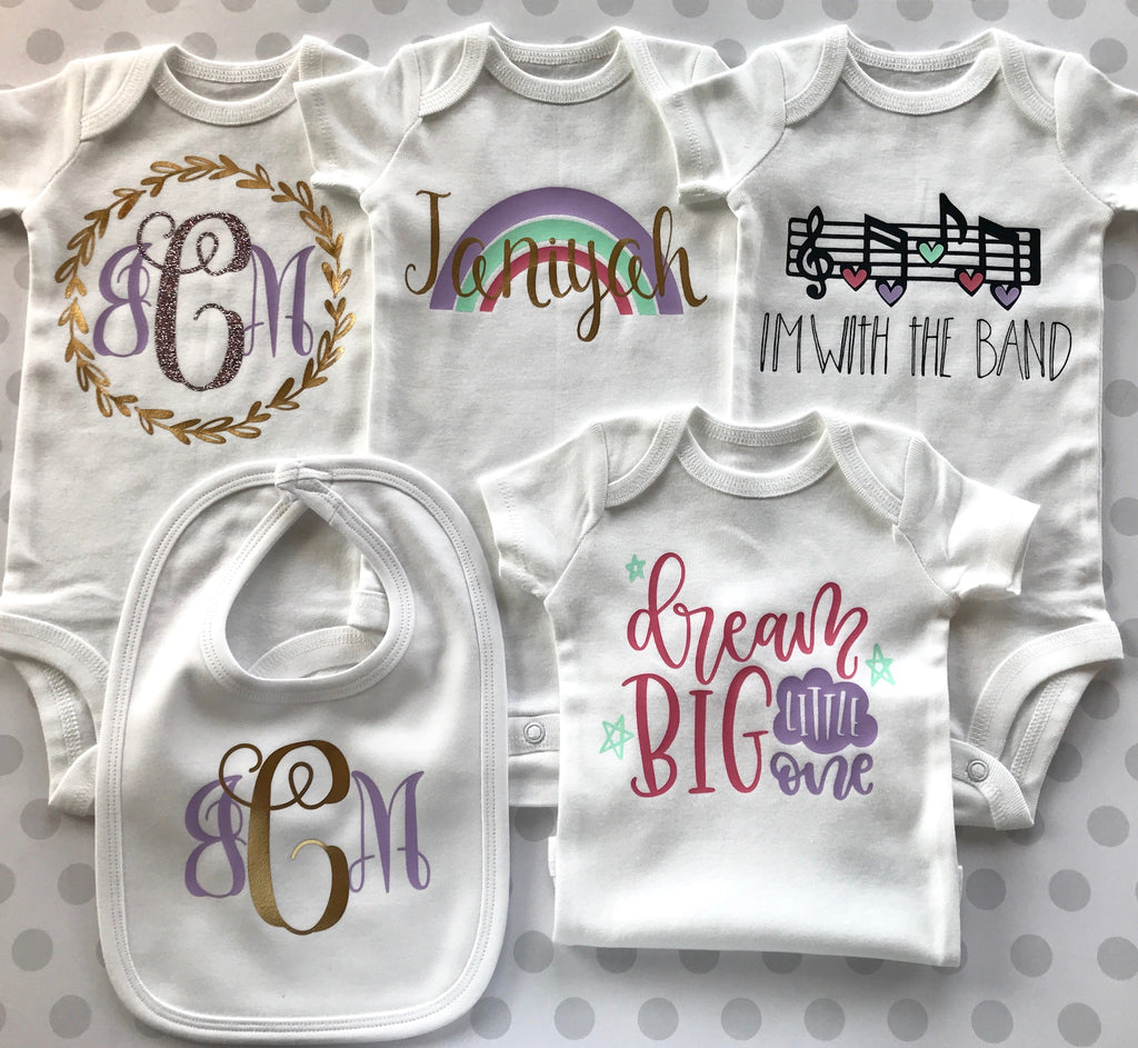 monogram baby onesie