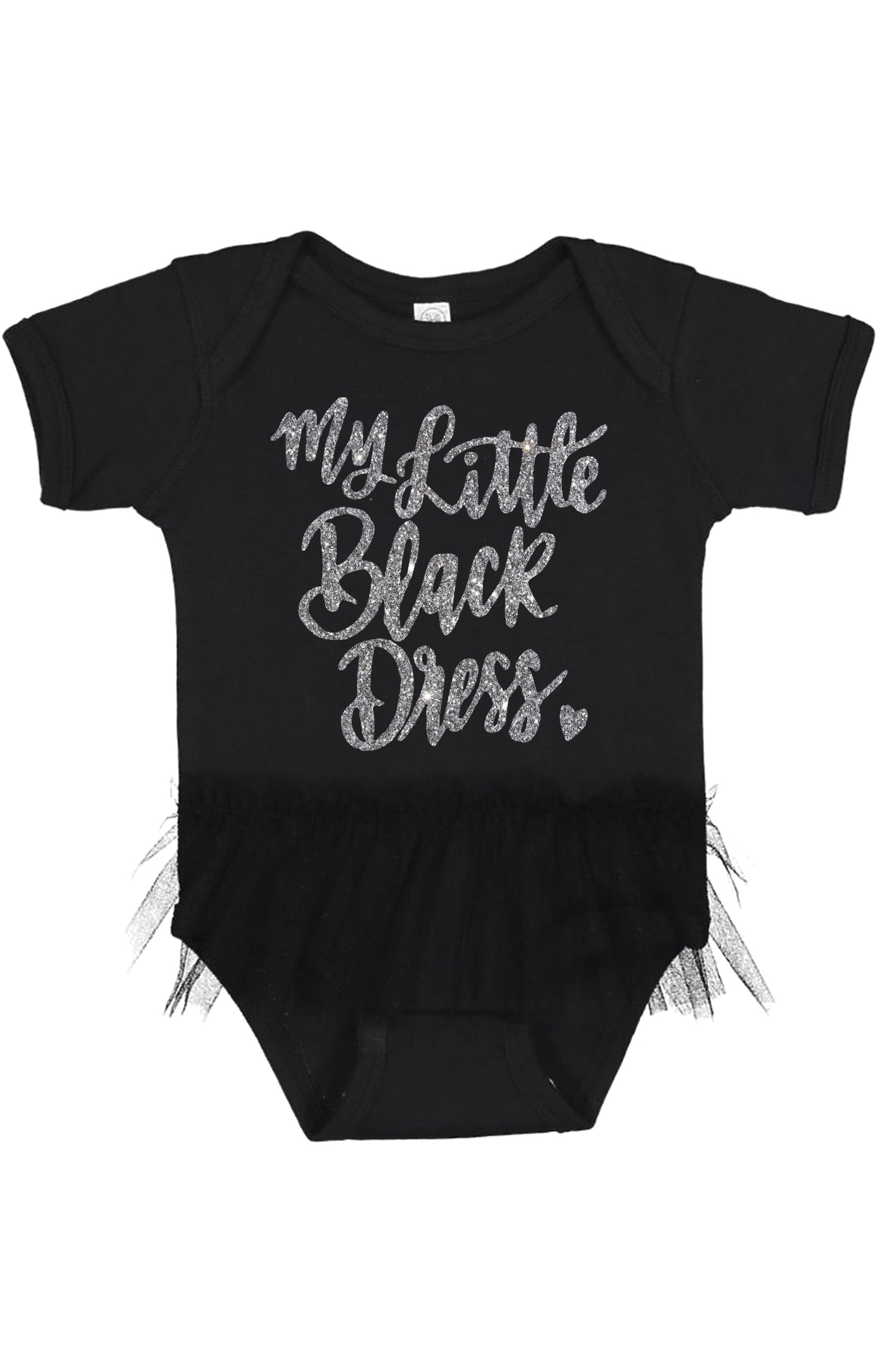 little black dress baby onesie