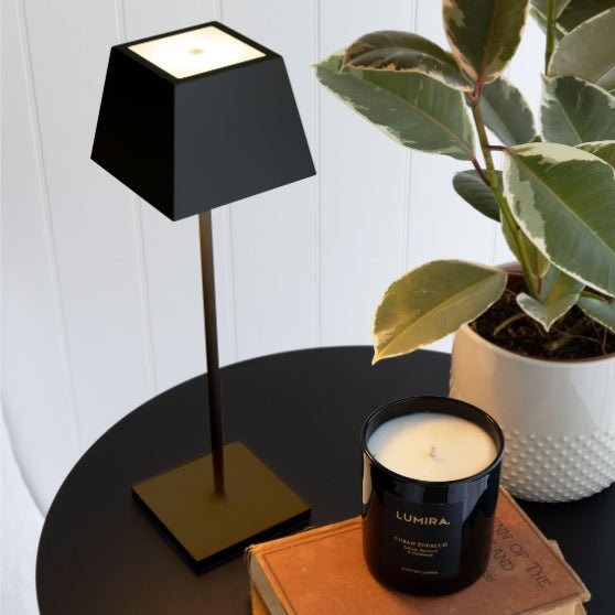 black square table lamp