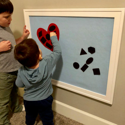 Free pattern for Chocolate shape matching for Valentine's Day felt board learning activity