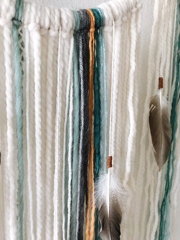 Feather details | Boho Wall Hanging | Bast + Bruin