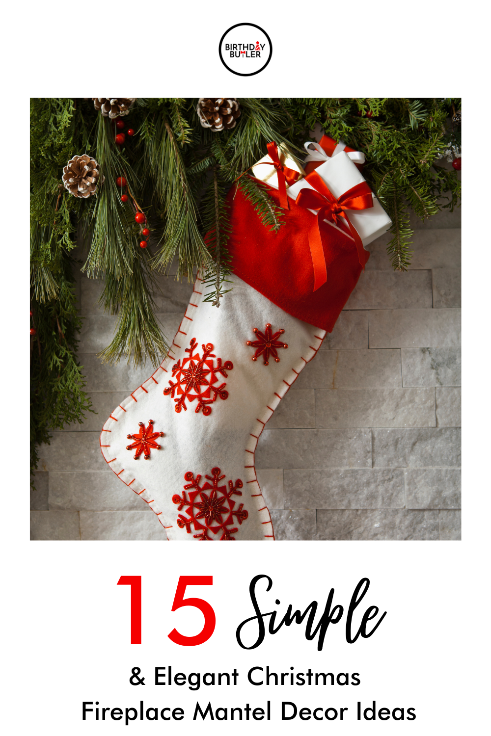 Simple and Elegant Christmas Fireplace Mantel Decor Ideas