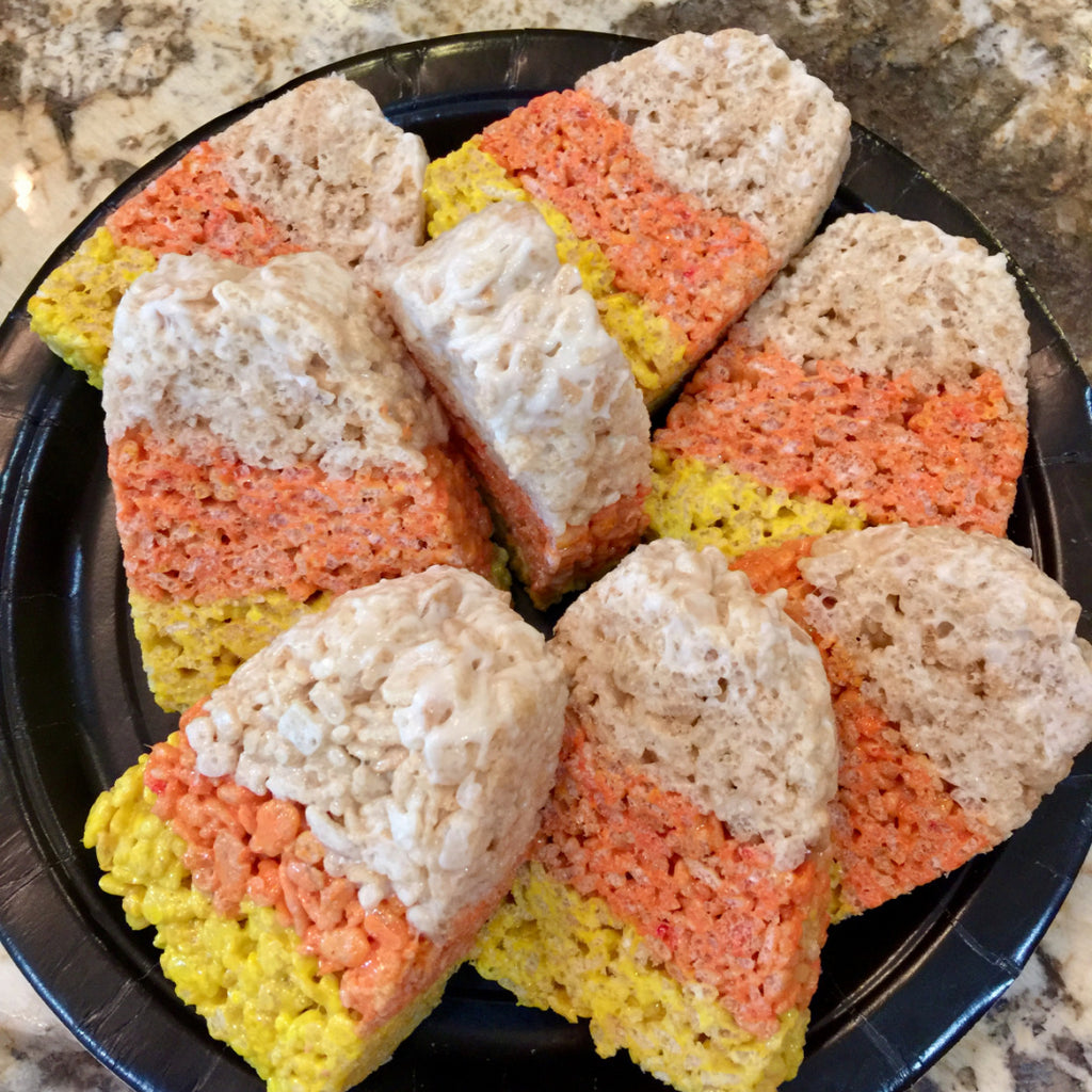 Candy Corn Rice Krispie treats