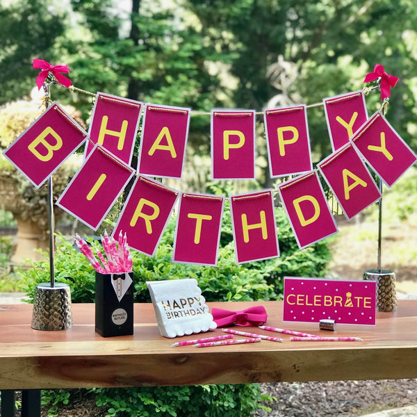 Pink birthday party kit for him or her