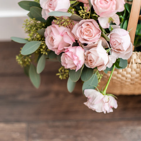 June Birthday gift idea-basket of roses-from Birthday Butler