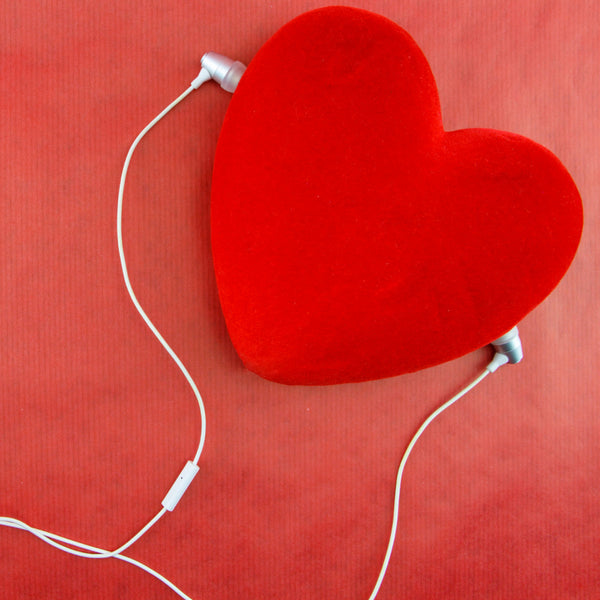 heart with headphones valentines celebration idea