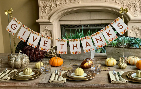 Give Thanks centerpiece from Birthday Butler