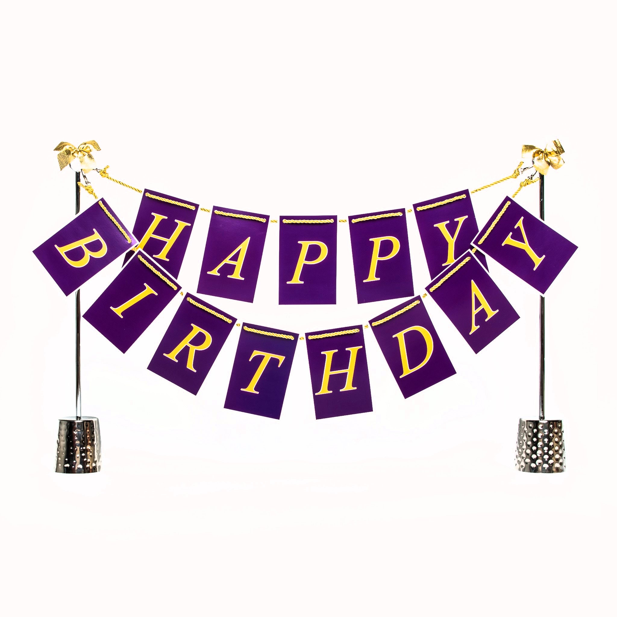 Purple and Gold Birthday Centerpiece for Table