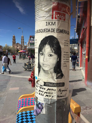 Poster of missing woman in Ciudad Jaurez, Mexico