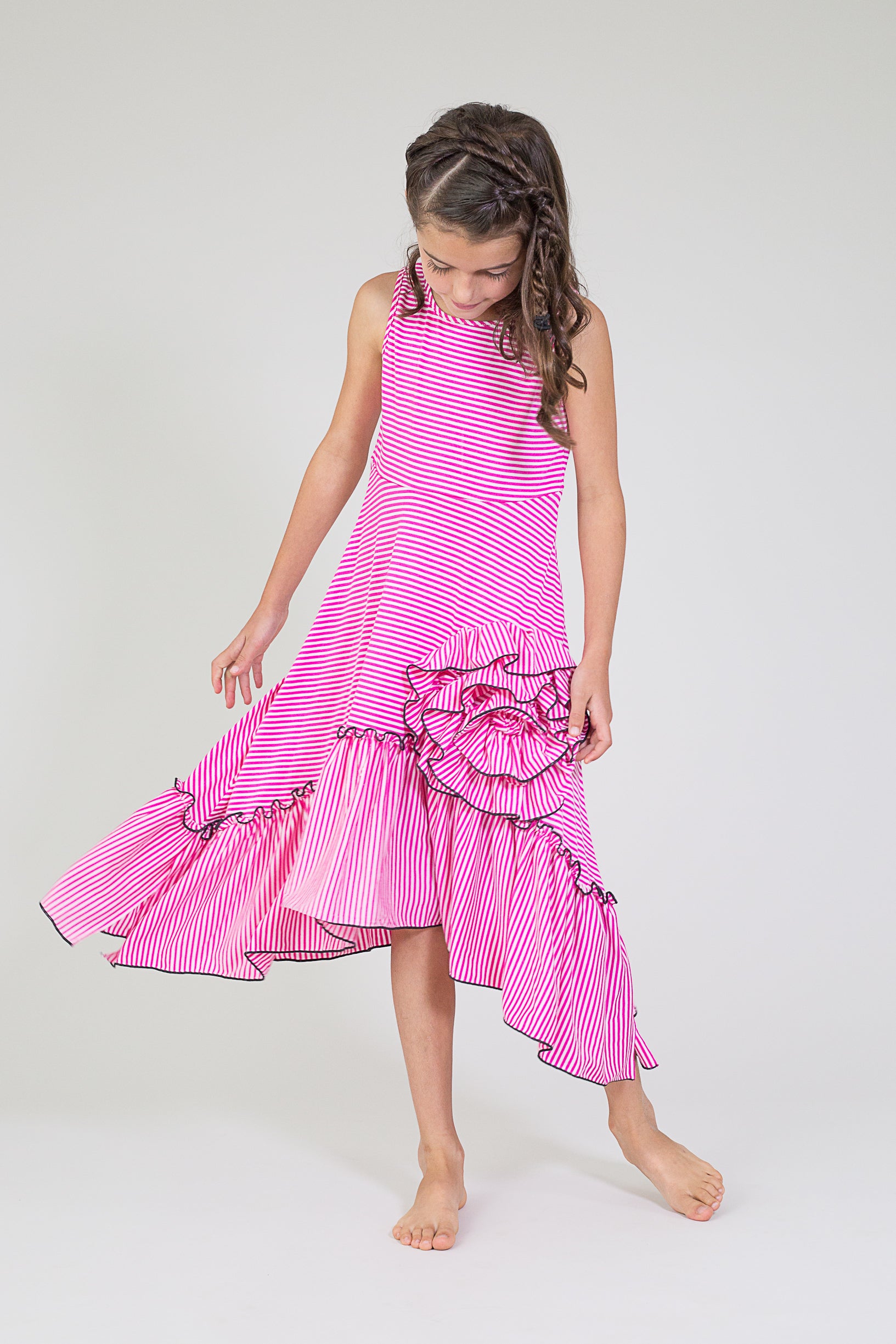 Seabreeze Pink Stripe w/Black contrast