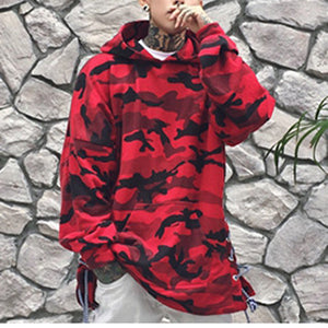 red and white camo hoodie