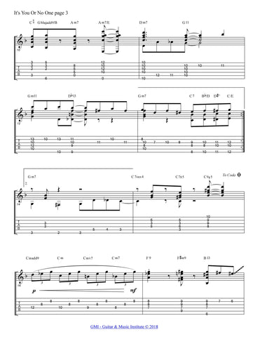 Chord Melody Jazz Guitar It's You Or No One 