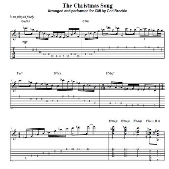The Christmas song jazz guitar music example