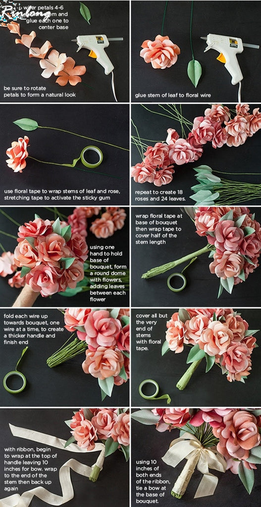 DIY rose wedding bouquet