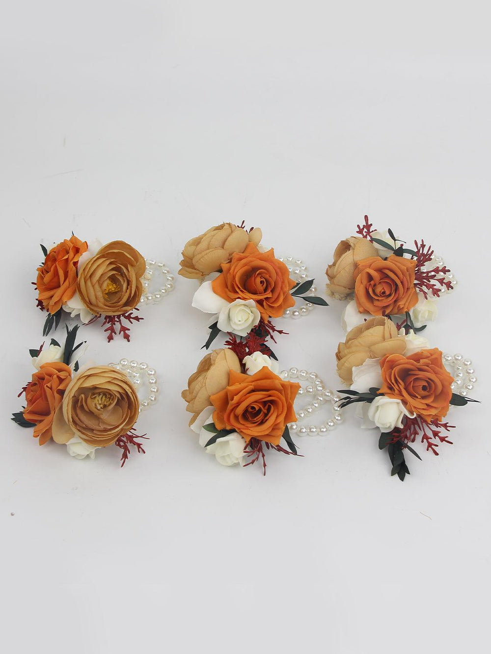 Wrist Corsages in Rust & Sepia