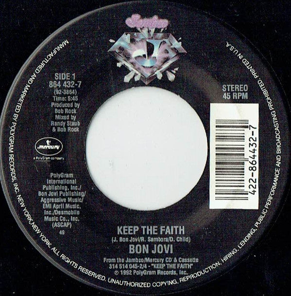 Throne  Bon Jovi - Keep The Faith (7, Single) (VG+)3