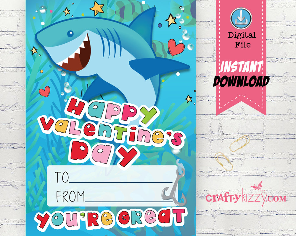 valentines day card shark