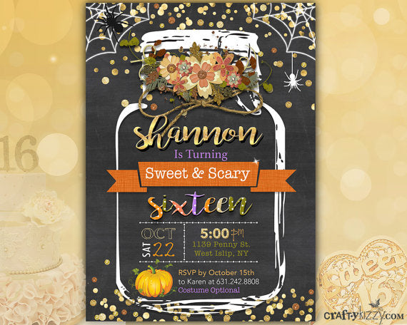 Sweet 16 Halloween Party Invitations 6