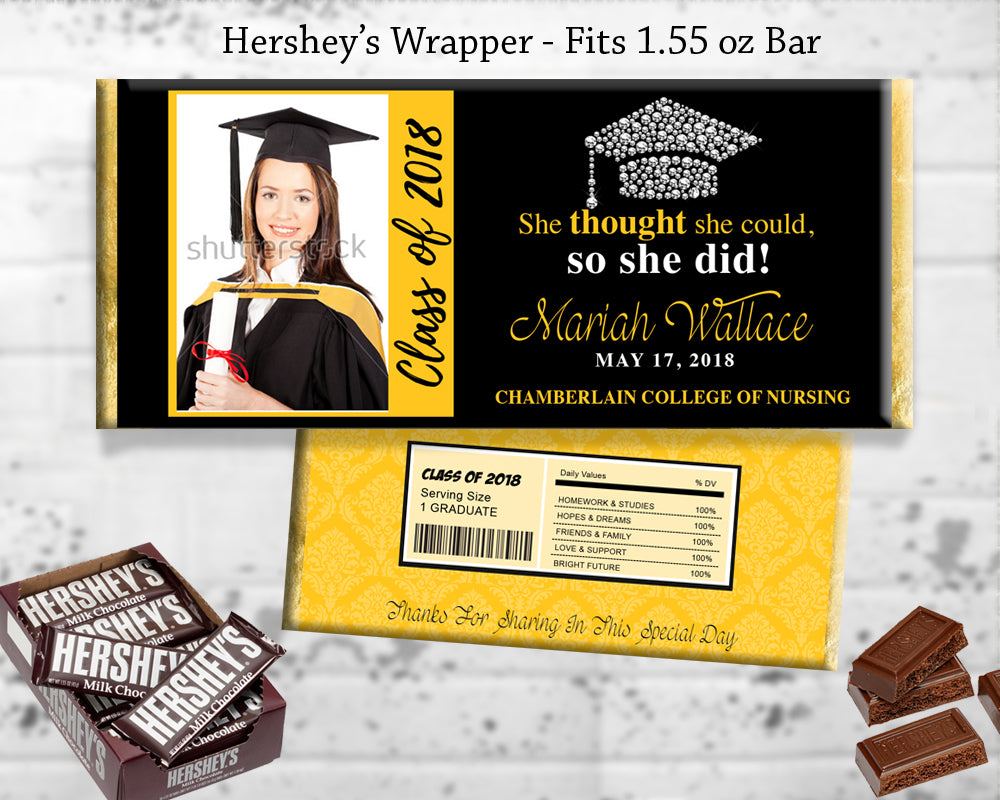 graduation party favor chocolate bar wrapper printable