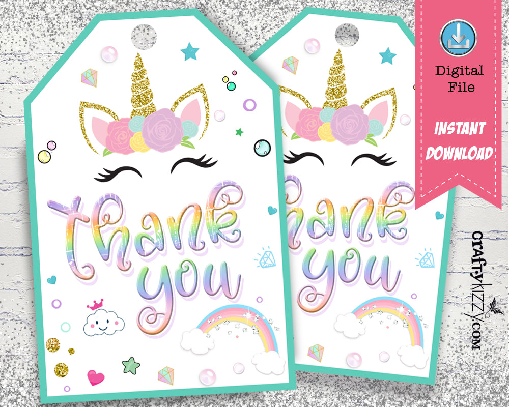 unicorn-thank-you-favor-tags-gold-glitter-printable-rainbow-tag