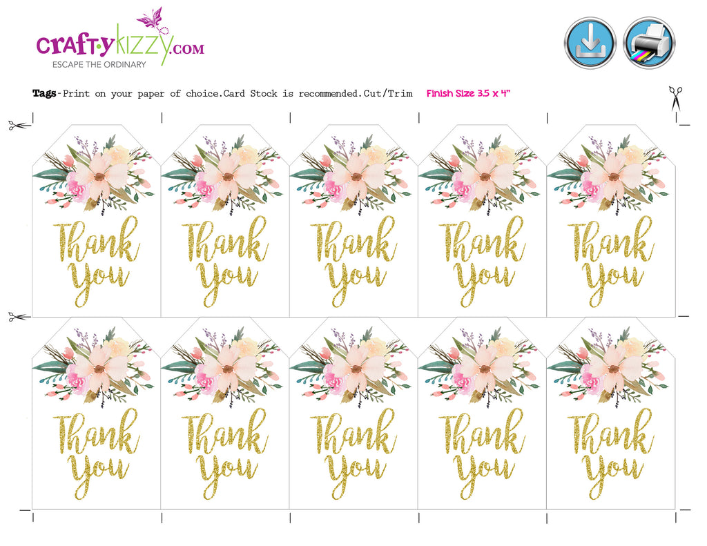 Thank You Baby Shower Tags Free Printable