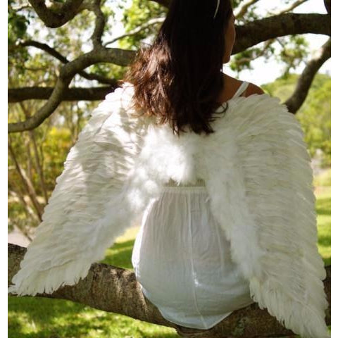 Feather Angel Wings White Adult Size Quality Party Mardi Gras Costume ...