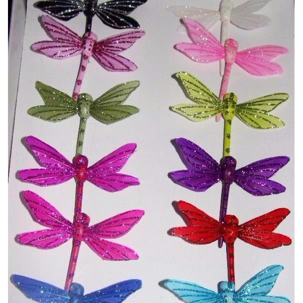 Dragonfly feather decoration on florist wire – www.fairy.com.au