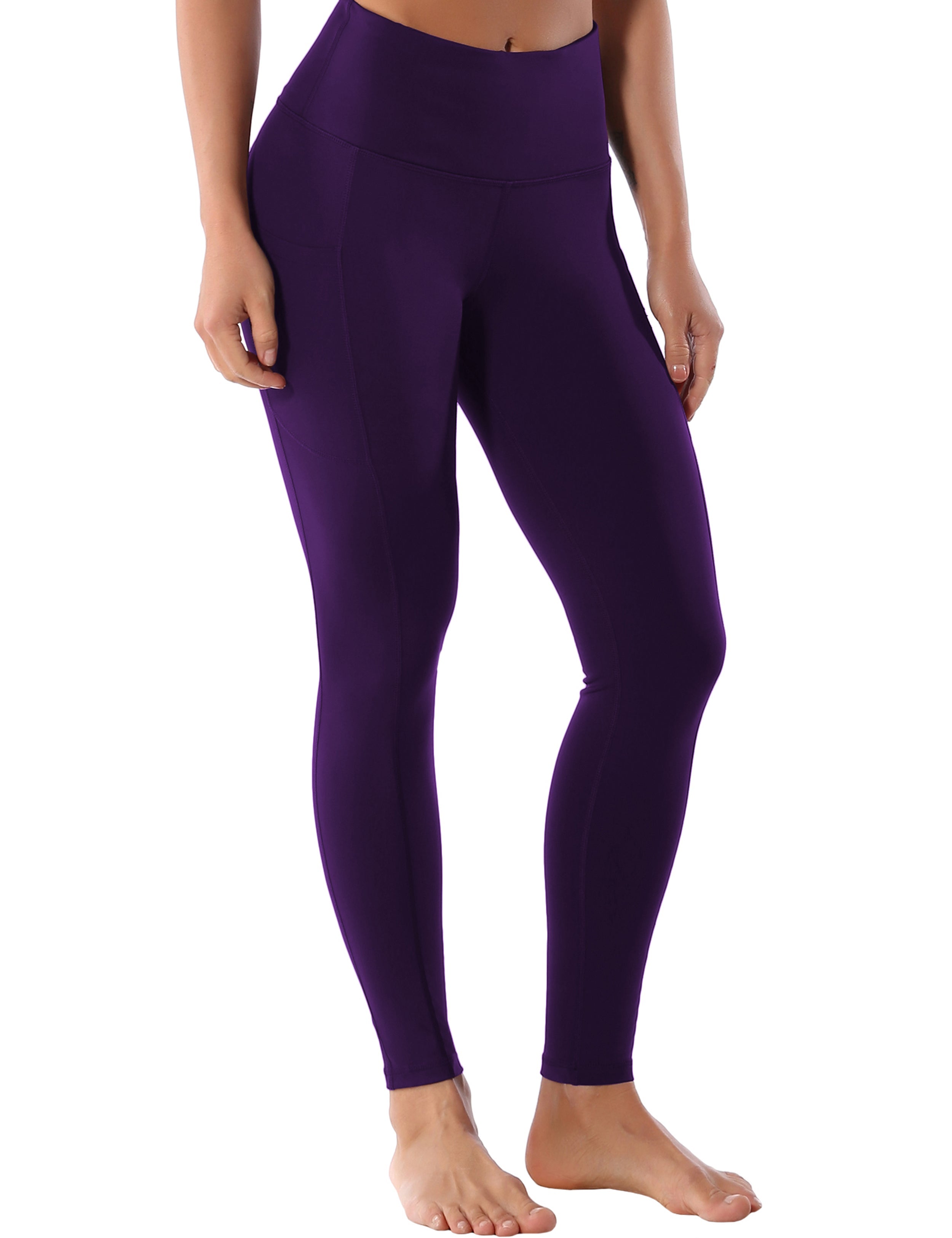 Hip Line Side Pockets yogastudio Pants eggplantpurple_yogastudio ...