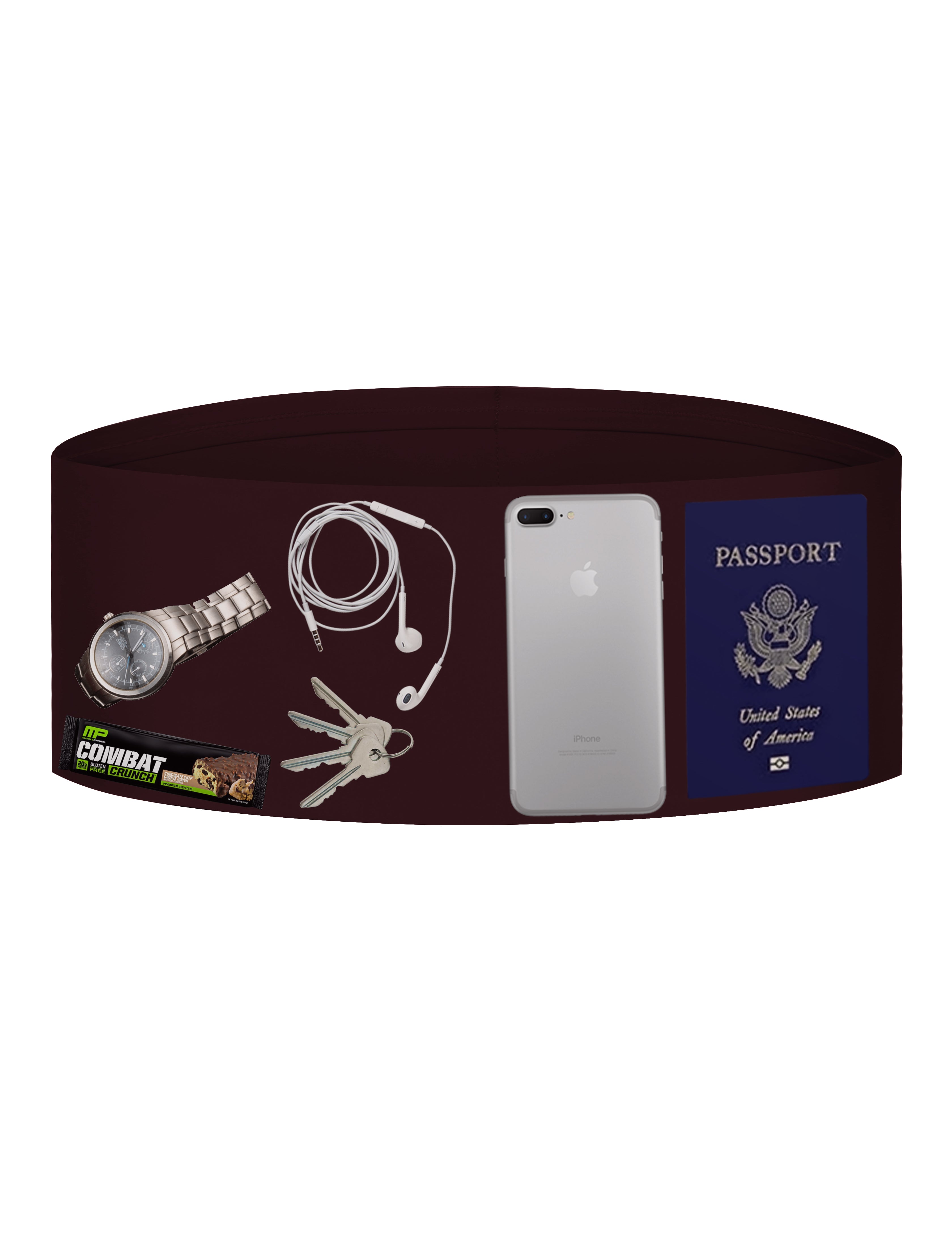 4 Pocket Sports Running Waist Pack mahoganymaroon