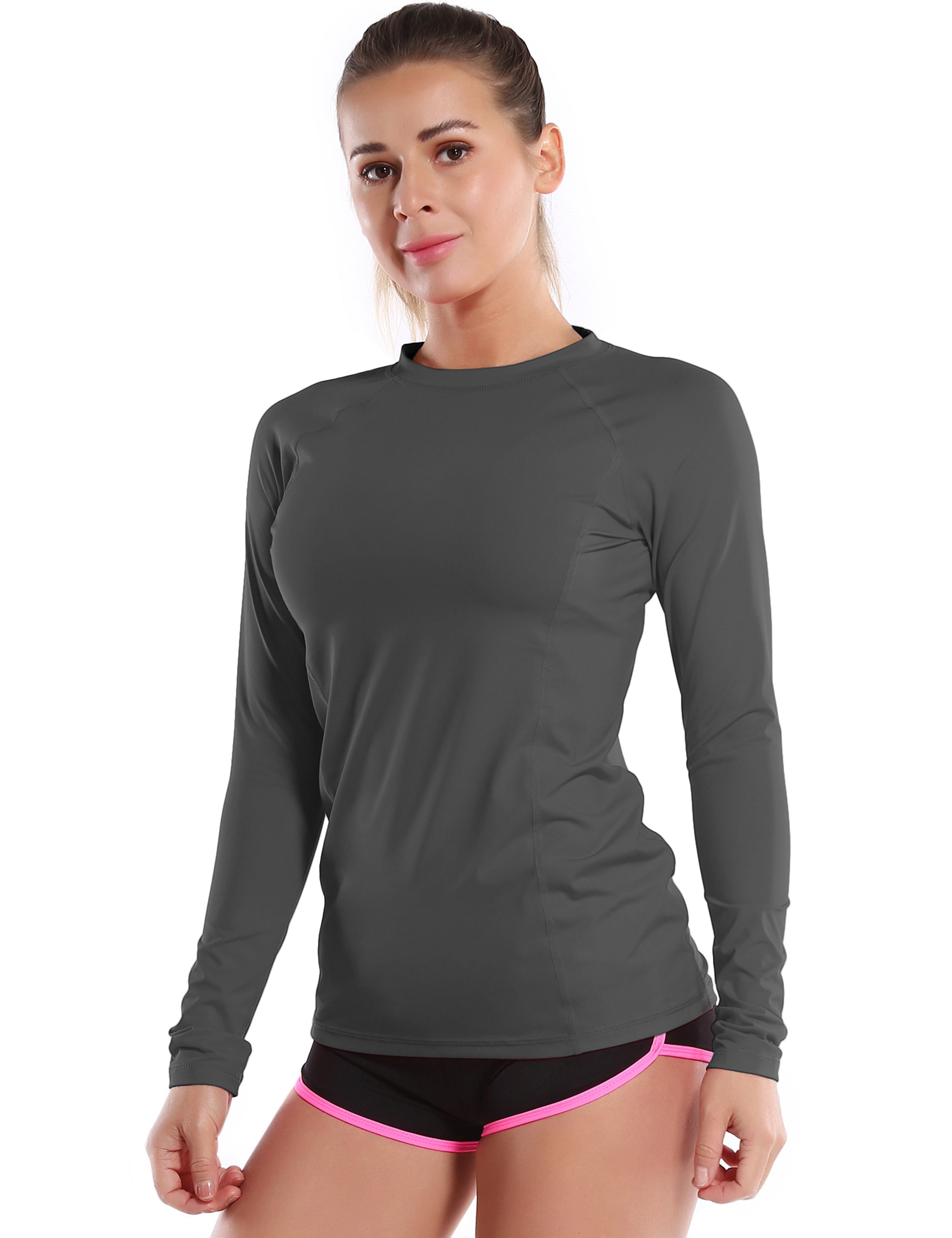 Long Sleeve UPF 50+Rashguard shadowcharcoal_Tall Size – bubblelime