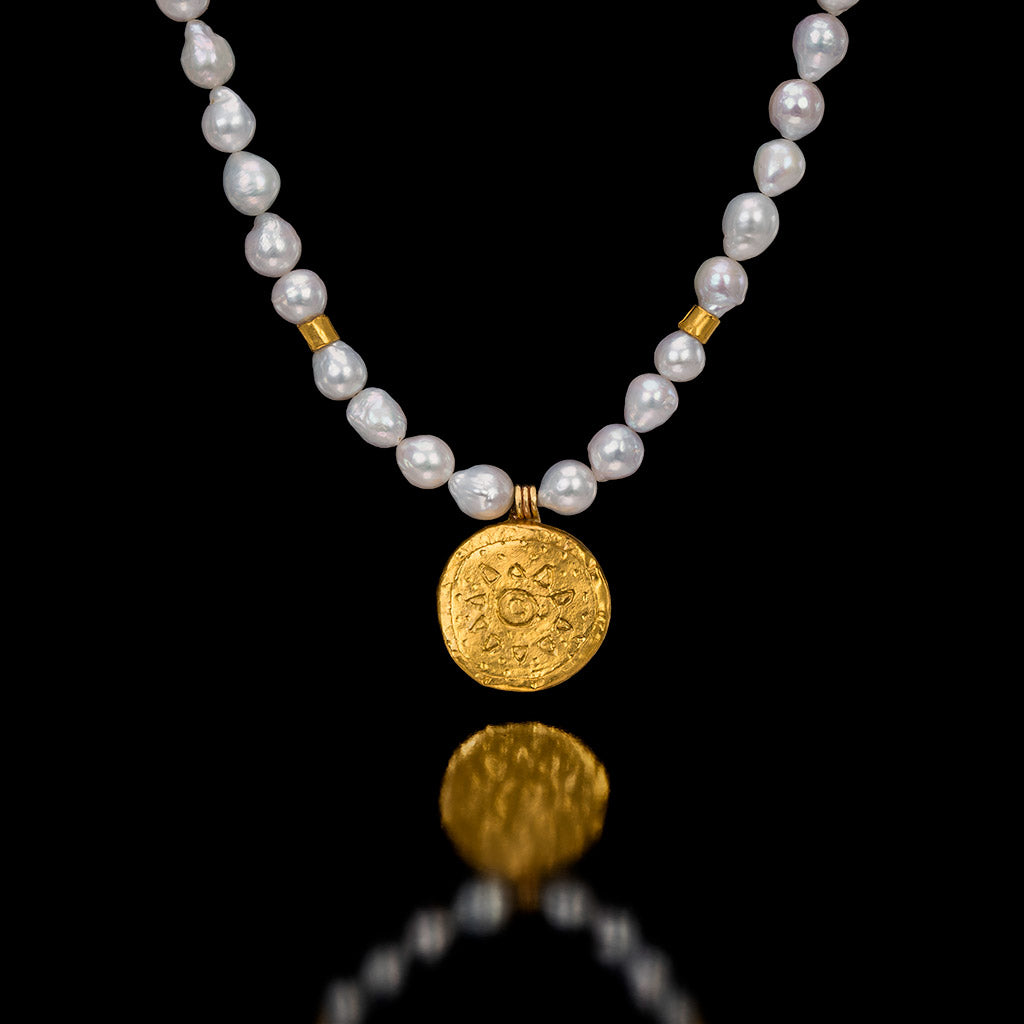 24k gold pearl necklace