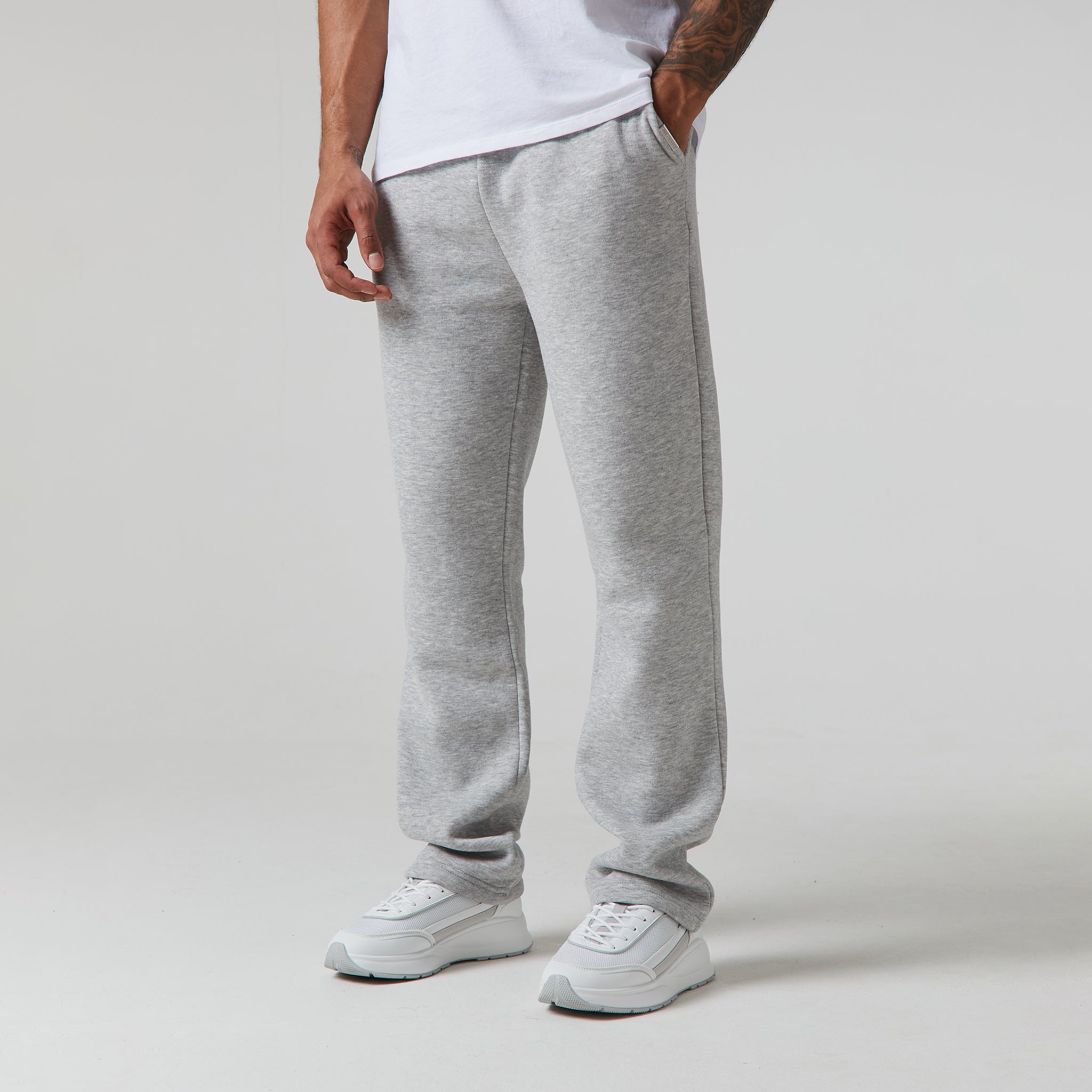 Relaxed Fit Open Hem Jogger | Grey Marl - Closure London product image