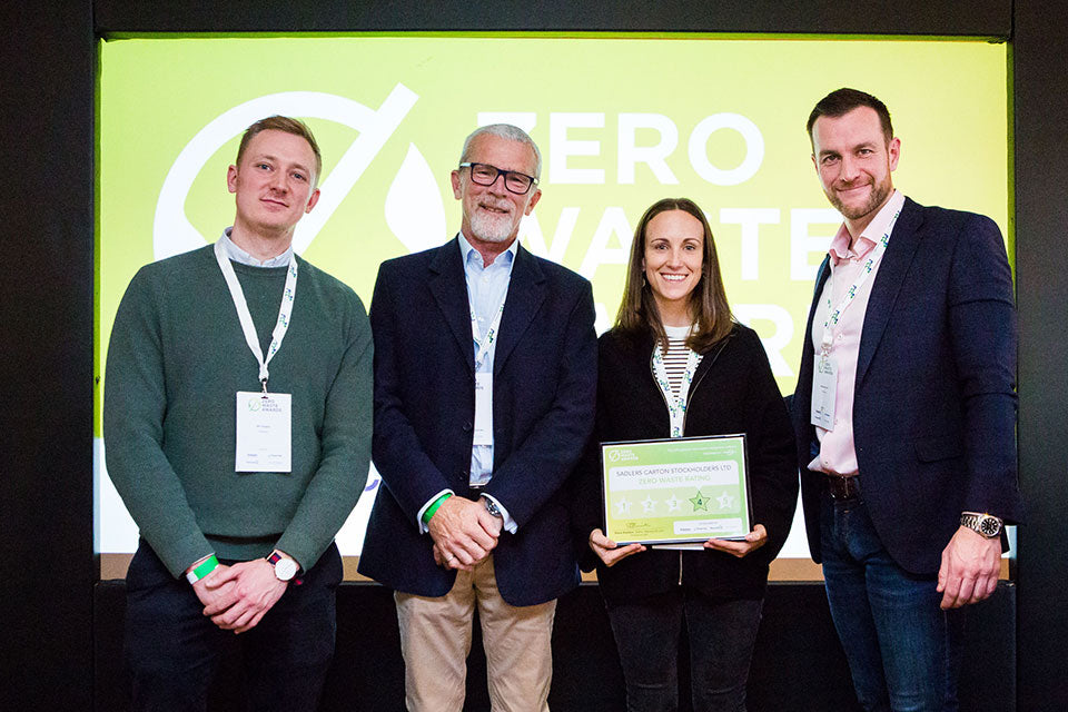 Lauren Sadler at Zero Waste Awards standing with the sponsors