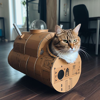 cardboard creations for cats to play in