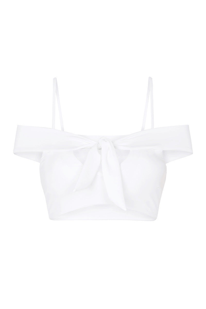 Oia Off-Shoulder Bikini Top - White – Ete Swimwear