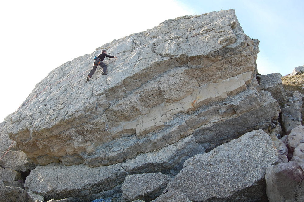 Pongoose blog image of Mick Ward climbing For Michele at Portland